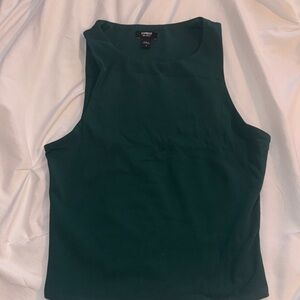 Express Women's Dark Green Sleeveless Top